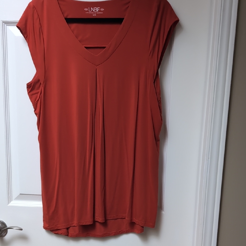 Women's Terracotta V-Neck Blouse